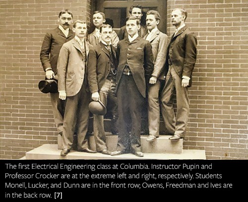 First electrical engineering class at Columbia University.