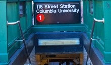 looking into 116th street subway station