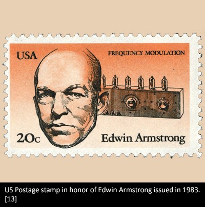 US Postage stamp in honor of Edwin Armstrong issued in 1983.