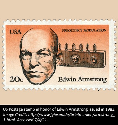 US Postage stamp in honor of Edwin Armstrong issued in 1983.