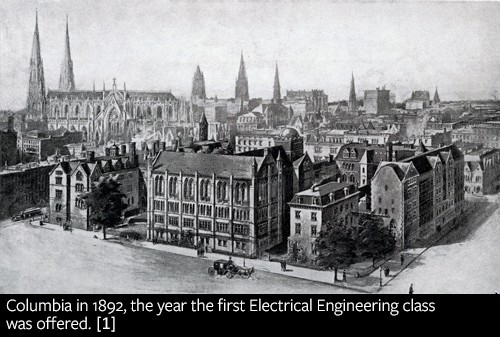 Columbia in 1892, the year the first Electrical Engineering class was offered.