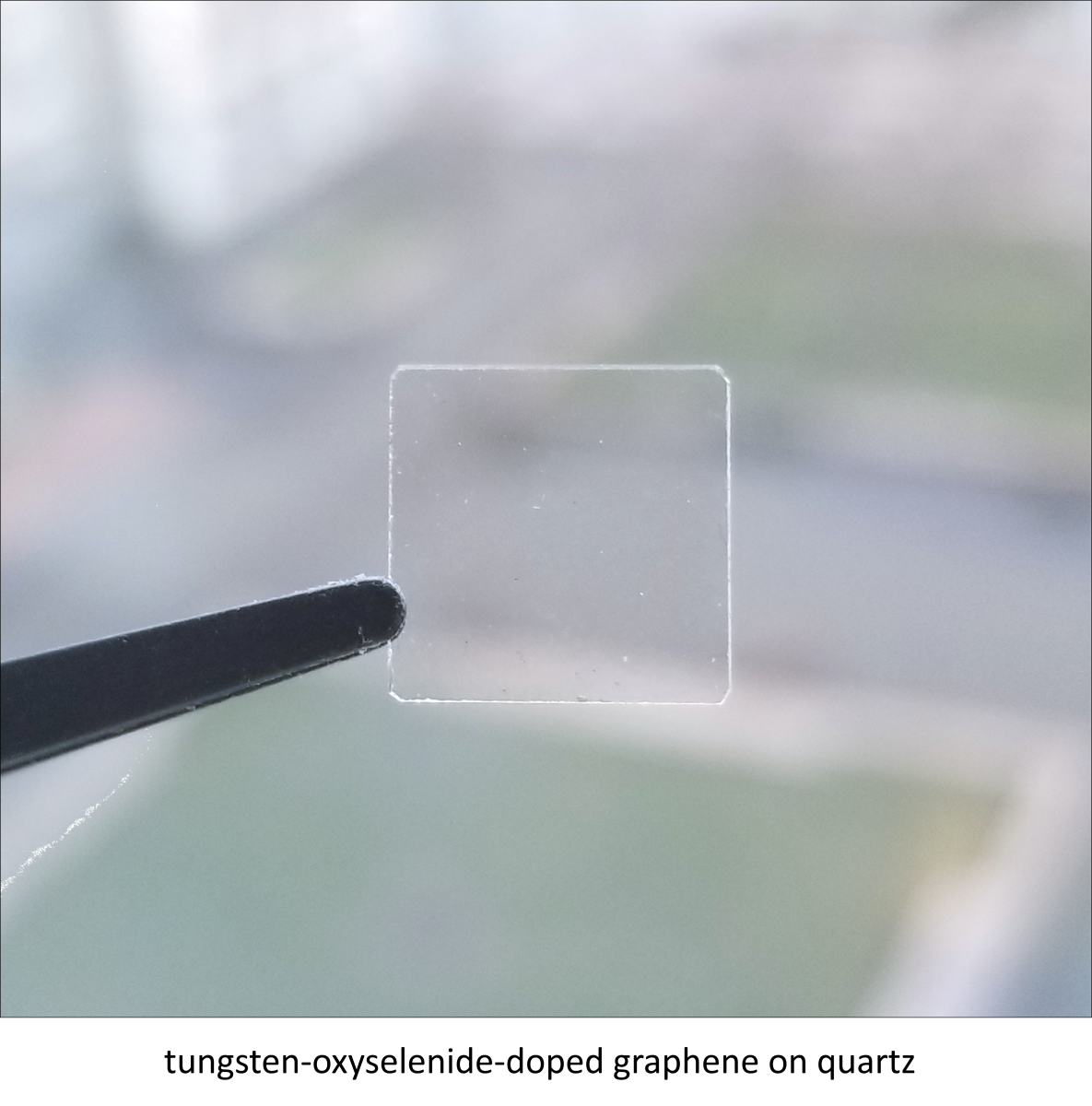 tungsten-oxyselenide-doped graphene on quartz