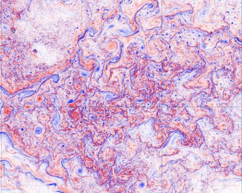 Ocean waves interact with large-scale currents in this snapshot taken from a new NASA simulation. Oceanographers eager to explore it are hampered by inadequate computing power. (Dimitris Menemenlis/NASA’s JPL and Chris Hill/MIT)