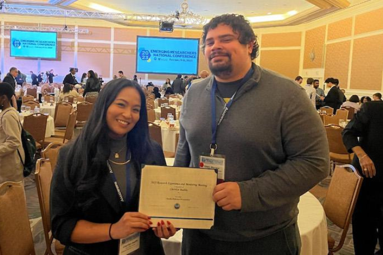 Cherrilyn Badilla (The Clinton School) and Edwin Marrero (Hamilton Grange Middle School) receiving their awards