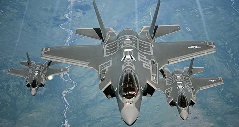 F-35A Lightning II aircraft receive fuel from a KC-10 Extender from Travis Air Force Base, Calif. Credit: U.S. Air Force photo/Staff Sgt. Madelyn Brown F-35A Lightning II aircraft receive fuel from a KC-10 Extender from Travis Air Force Base, Calif. Credit: U.S. Air Force photo/Staff Sgt. Madelyn Brown
