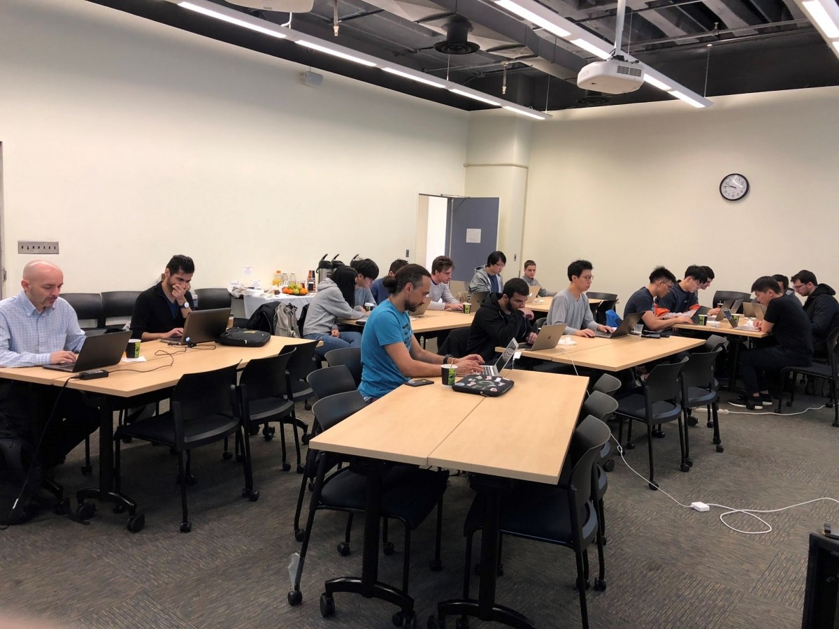 Participants at the Fruit Fly Brain Hackathon (Photo credit: Mehmet K. Turkcan)