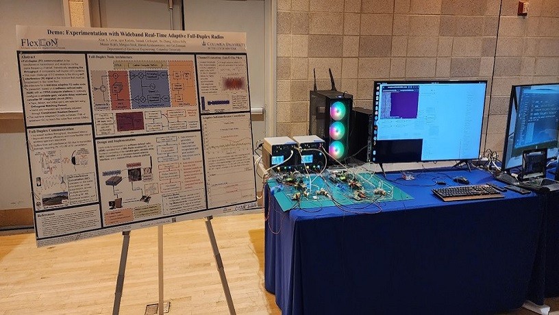 the SIGCOMM poster and demo showing packet transfer between two full-duplex nodes.