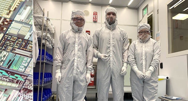 Gu's students at the cleanroom