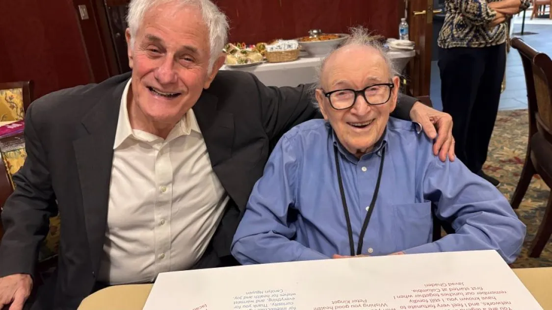 Caption: Mischa Schwartz With Columbia Engineering Dean Emeritus Zvi Galil.Credit: Department of Electrical Engineering, Columbia Engineering.