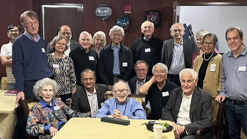 Group photo at the birthday celebration of Prof. Schwartz in Hamden, CT.