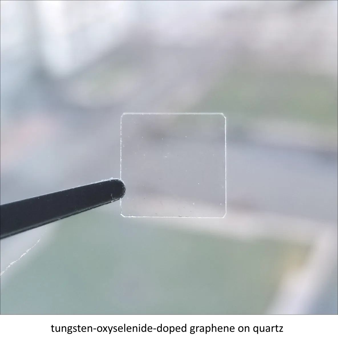 tungsten-oxyselenide-doped graphene on quartz