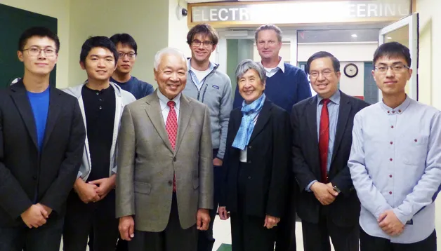 Representatives of the Wei Family Private Foundation visited the EE department to present 2018–2019 scholarship awards to three graduate students