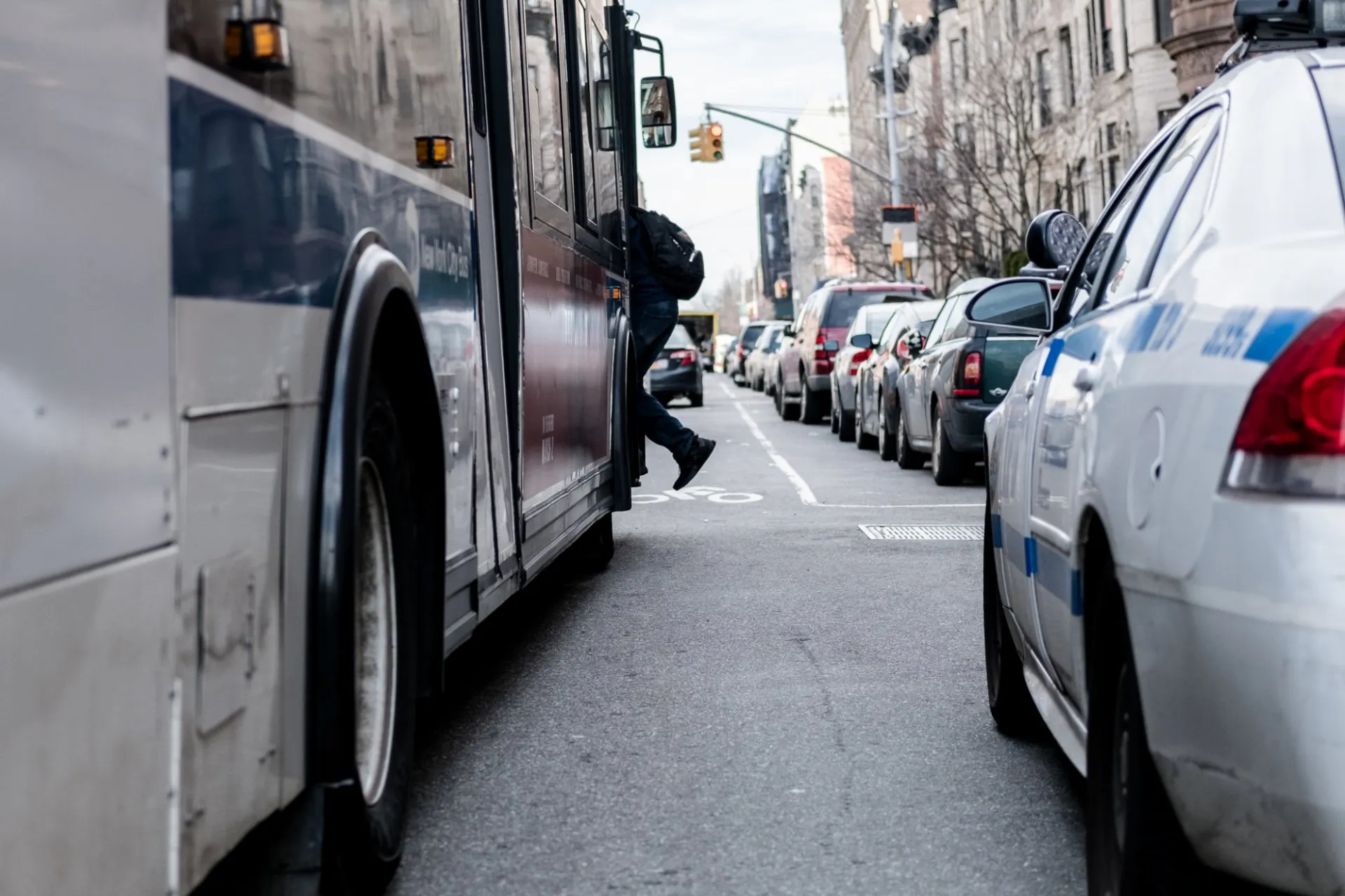 Mr. Bell said he was motivated to figure out a way to illustrate a problem that he routinely encounters. “I thought to myself,’' he said, ‘How could you show to everyone that bus stops and bike lanes are routinely blocked?’” —Image courtesy of   Christopher Lee for The New York Times