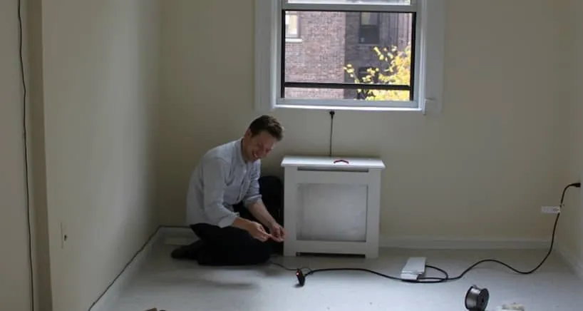 Marshall Cox installing the first pilot of the Cozy. Credit: John Kymisssis