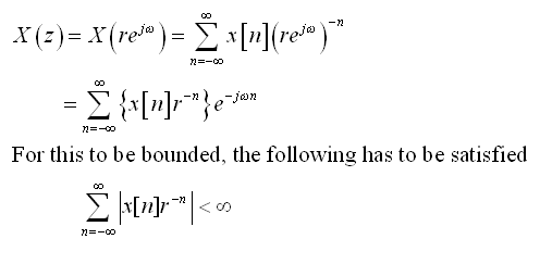 convergence in
zdomain