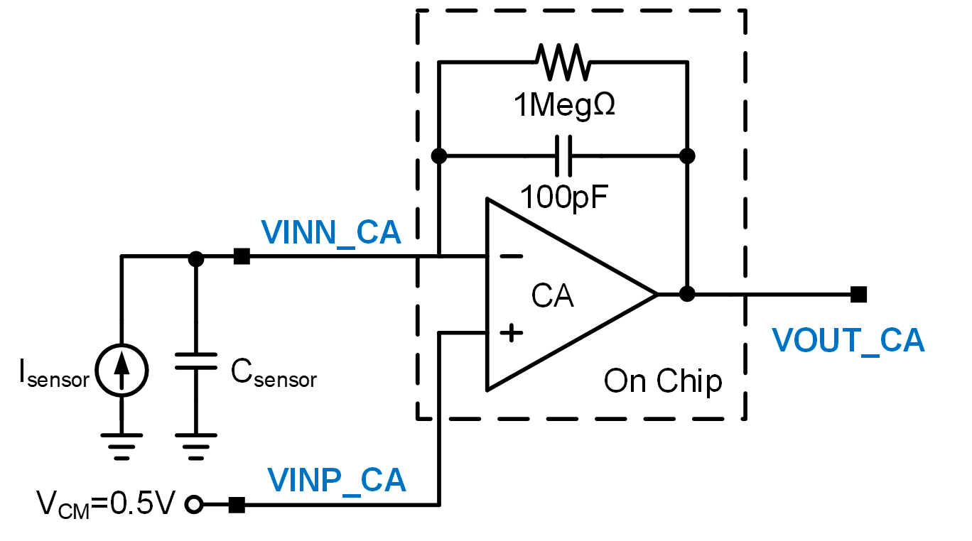 Fig. 3. Schematic for the charge amplifier